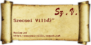 Szecsei Villő névjegykártya